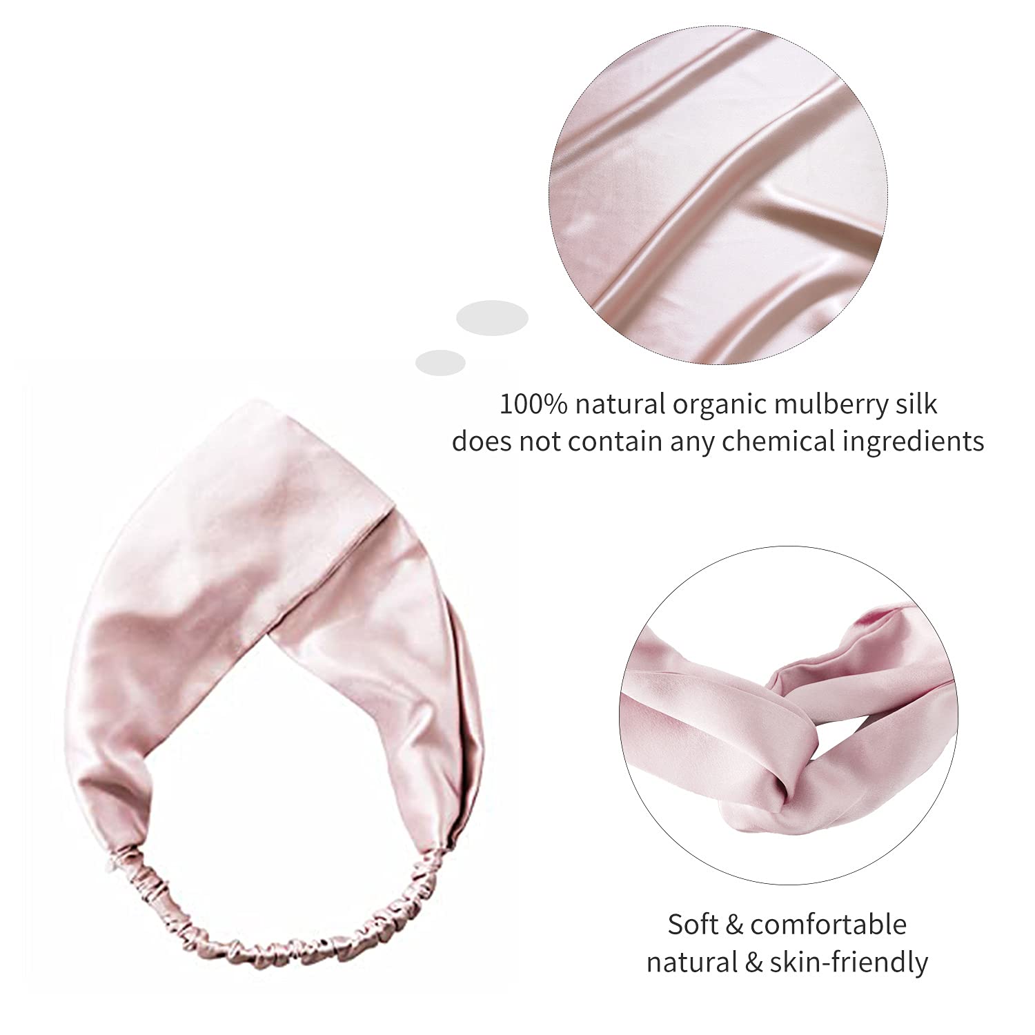 Amazon.com : ZIMASILK 100% Mulberry Silk Headband, Elastic 