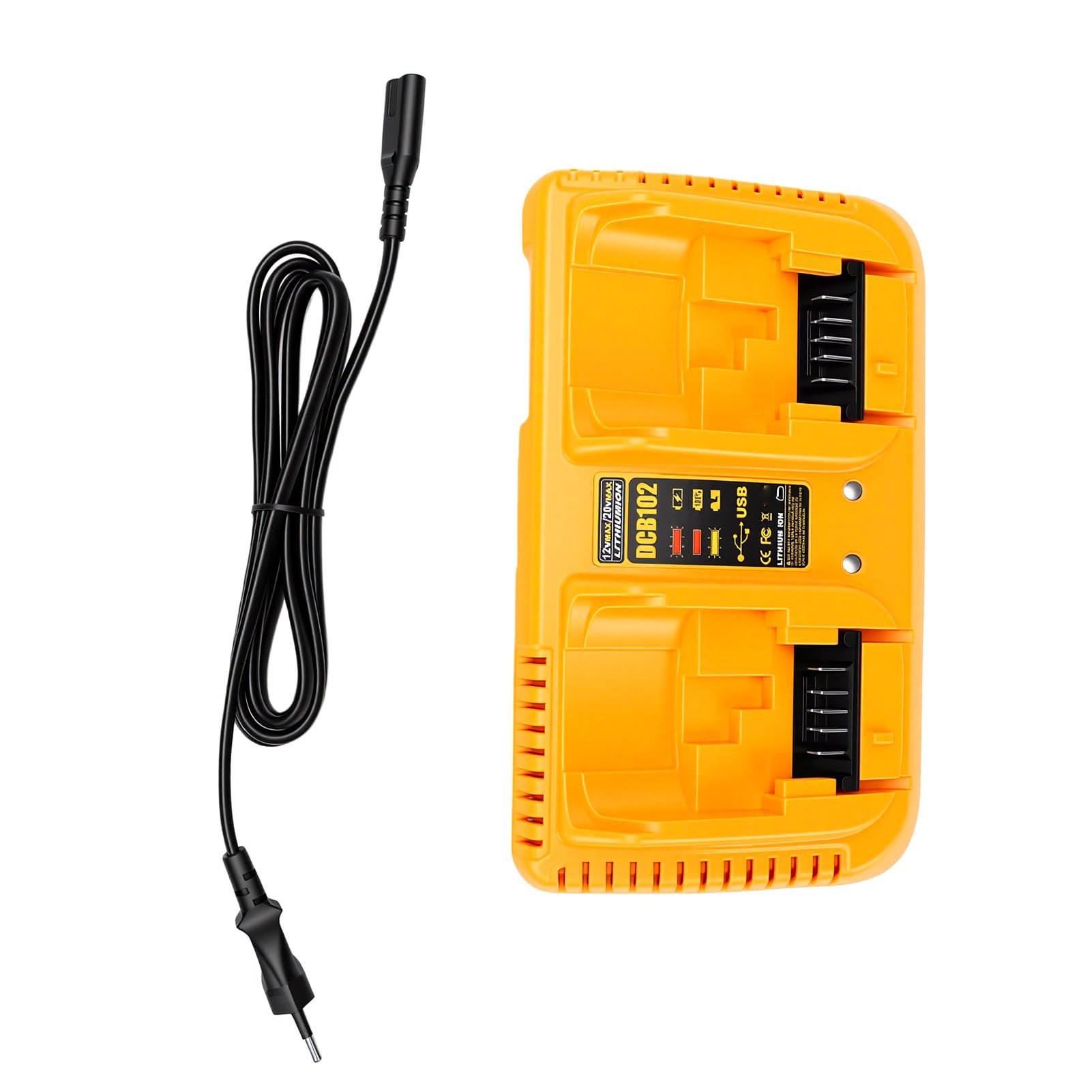 Fafeicy Estación de Carga de Batería Rápida de 2 Puertos, Indicador LED 6A USB