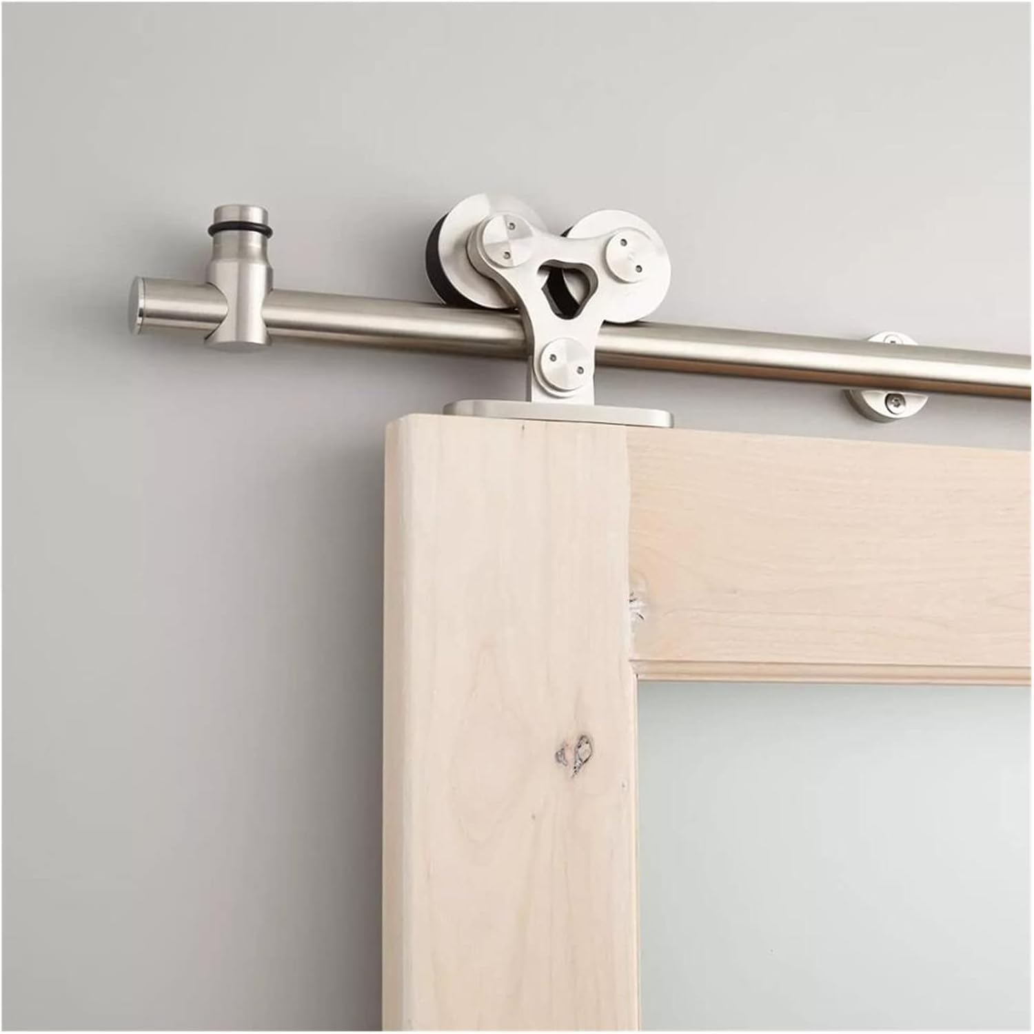 Strafbrg 170Cm(5.6Ft) Kit Top-Mount Stainless Steel Interior Sliding Barn Wooden Door Hardware Track Set,Smooth Gliding