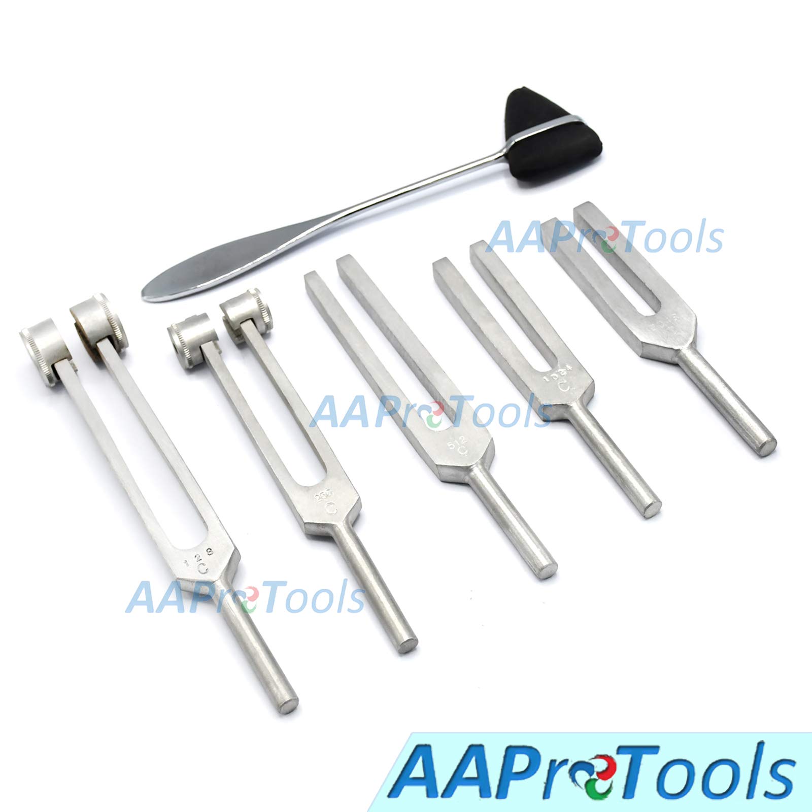 AAProTools 6 pcs Reflex Percussion Taylor Hammer Tuning Fork C128 C 512 C256 C1024 C2048