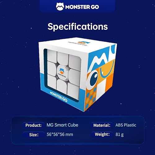Miniatura 7 de Monster Go 3Ai, 3x3 Speed Cube MG356 Smart Cube Seguimiento Inteligente Movimientos de Temporización Pasos con Aplicación CubeStation (paquete