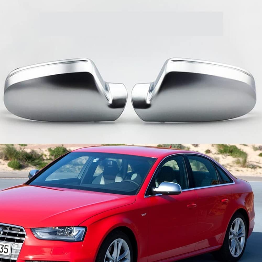 Spiegelkappen Seitenspiegelkappe Für Audi A4 B8.5 A3 A5 S5 RS5 2010-2016 Matt Chrom Silber Rückspiegel Abdeckung Schutzkappe Auto Styling Auto Spiegel Abdeckung (Farbe : with Side Assist)