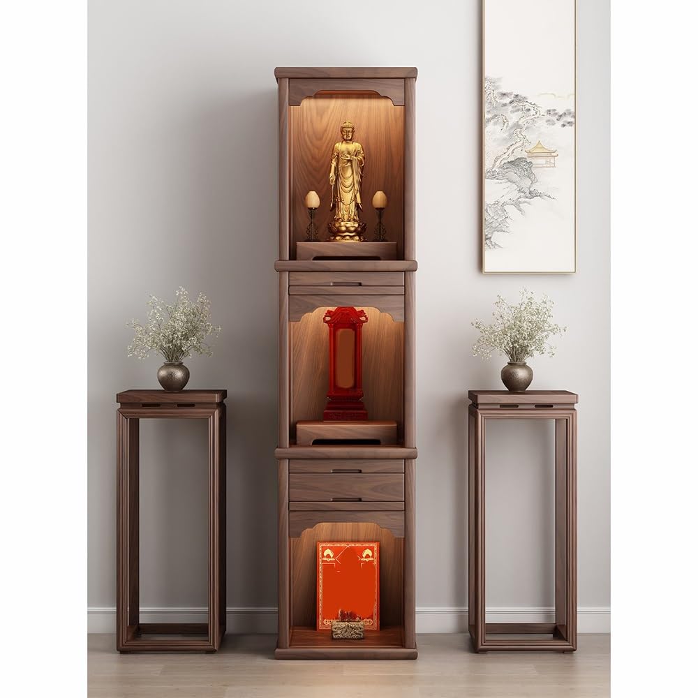 Tavolo Altare in Legno Massello 3 Strati Buddista Armadio Santuario Decor
