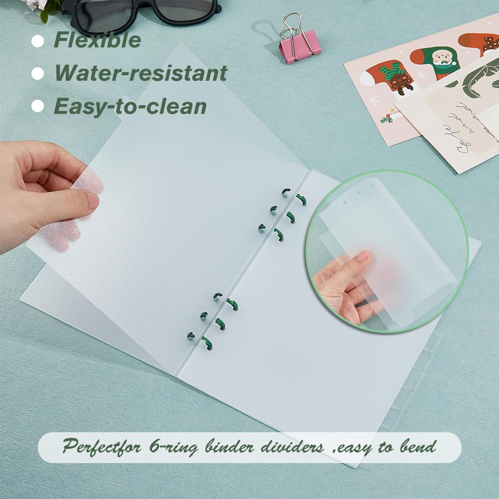 SUPERFINDINGS 24 Sheets 6 Ring A5 Clear Binder Dividers 12 Tab Clear Binder Dividers PP Binder Dividers Plastic Discbound Notebook Index Divider for Planner Notebook Loose Leaf Binders - Image 4