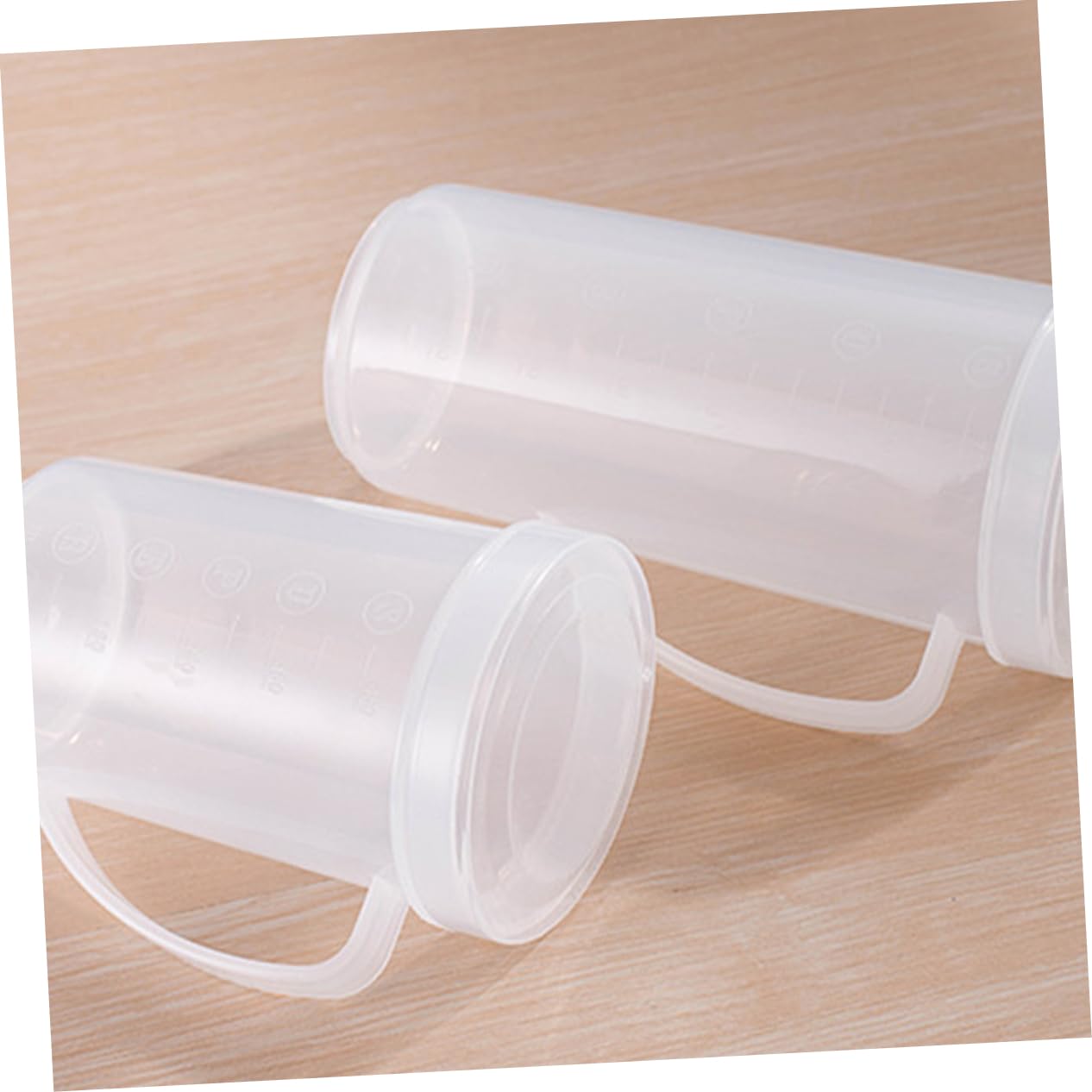 Amosfun 6 Piezas taza jarra fria jarra de agua con escala bebida kit de cocina lata cafe cup Vajilla para el hogar jarras de leche para horno de microondas el plastico Reutilizable