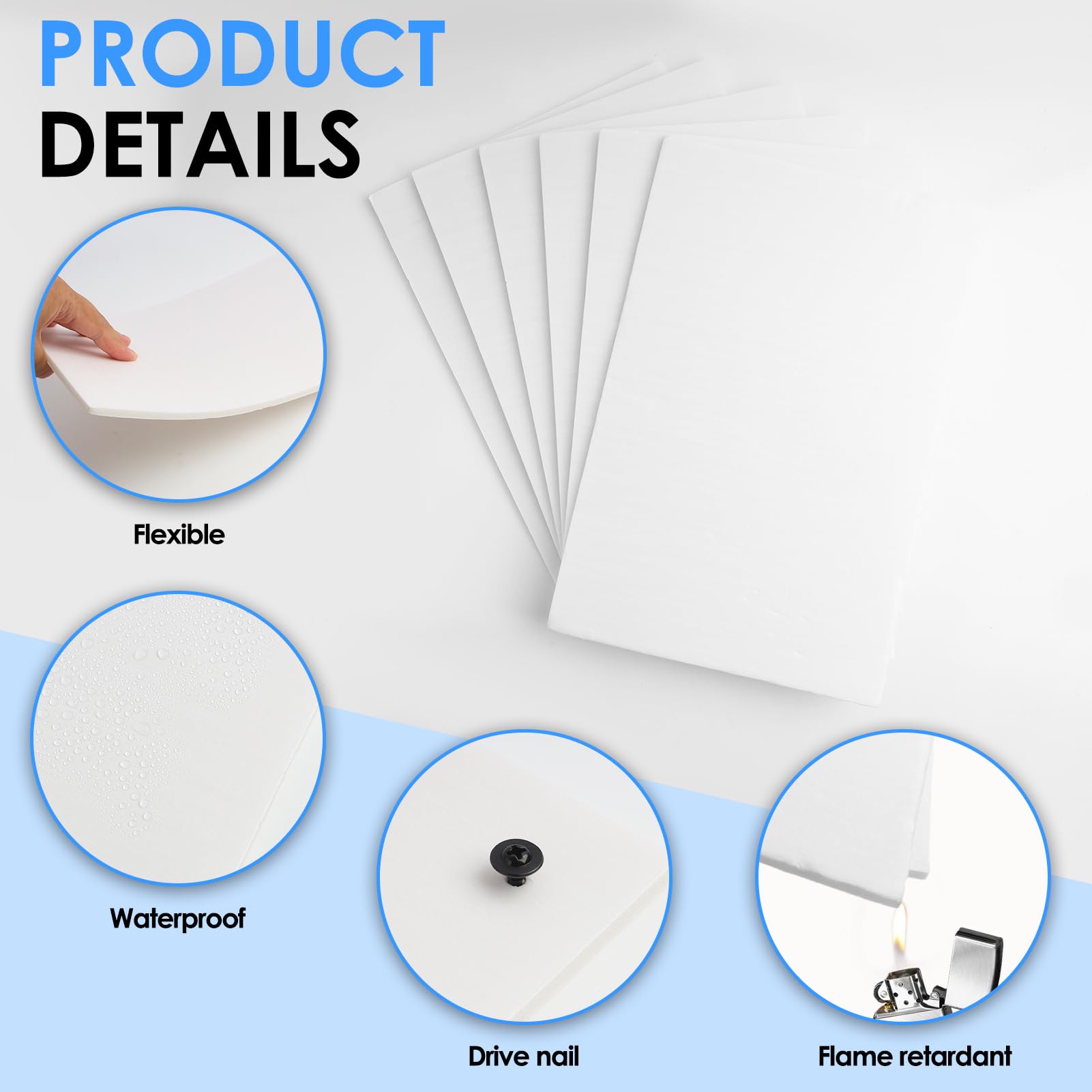 6PCS Plaques Mousse Blanches 30x20cm, Panneaux en Mousse Blanche 5 mm, Carton Plume pour Bricolage, Affichage, Maquettes, Plaque Polystyrene pour Projets DIY, Art, Ecole, Décoration
