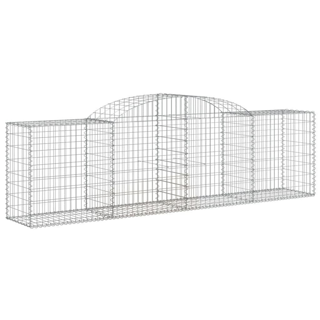 Juego de 10 gaviones de arco alto, 300 x 50 x 80/100 cm, hierro