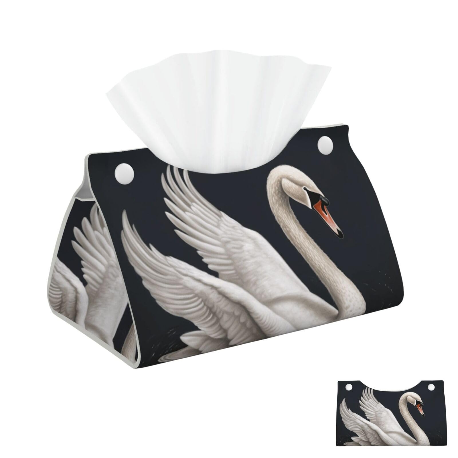 White Swan Tissue Box Cover Square Cube Boxes