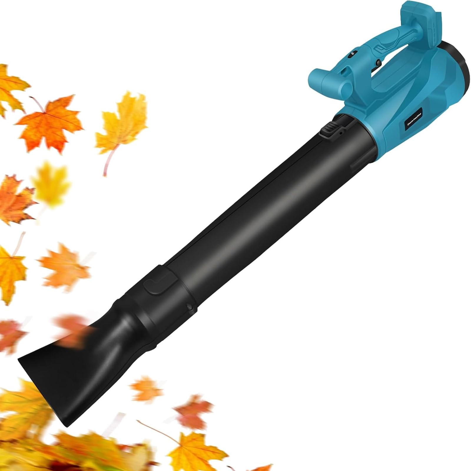 Soffiatore per foglie a batteria, aspiratore da giardino e trituratore 24000 giri/min, 6 marce regolabili Soffiatore per foglie a batteria con turbocompressore con 2 batterie e caricabatteria per un