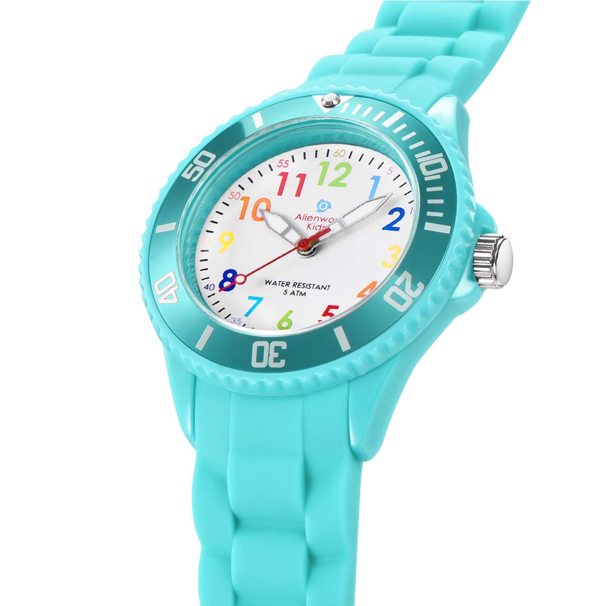Alienwork Kids Reloj de Aprendizaje Infantil Niño Niña Tiempo de Aprender Impermeable 5 ATM