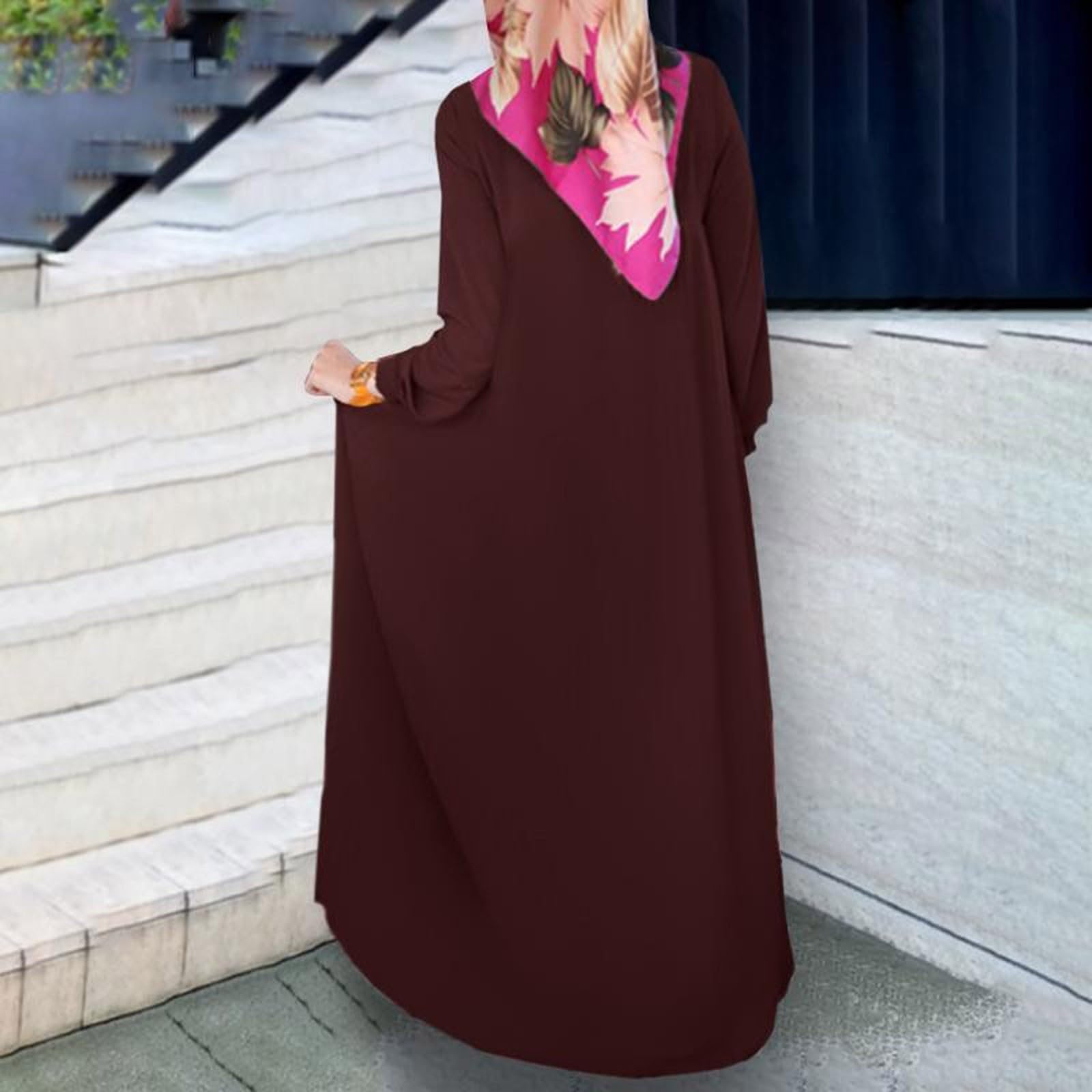 Generisch Elegante bikini musulmán de manga larga Abaya con botones y anillo musulmán