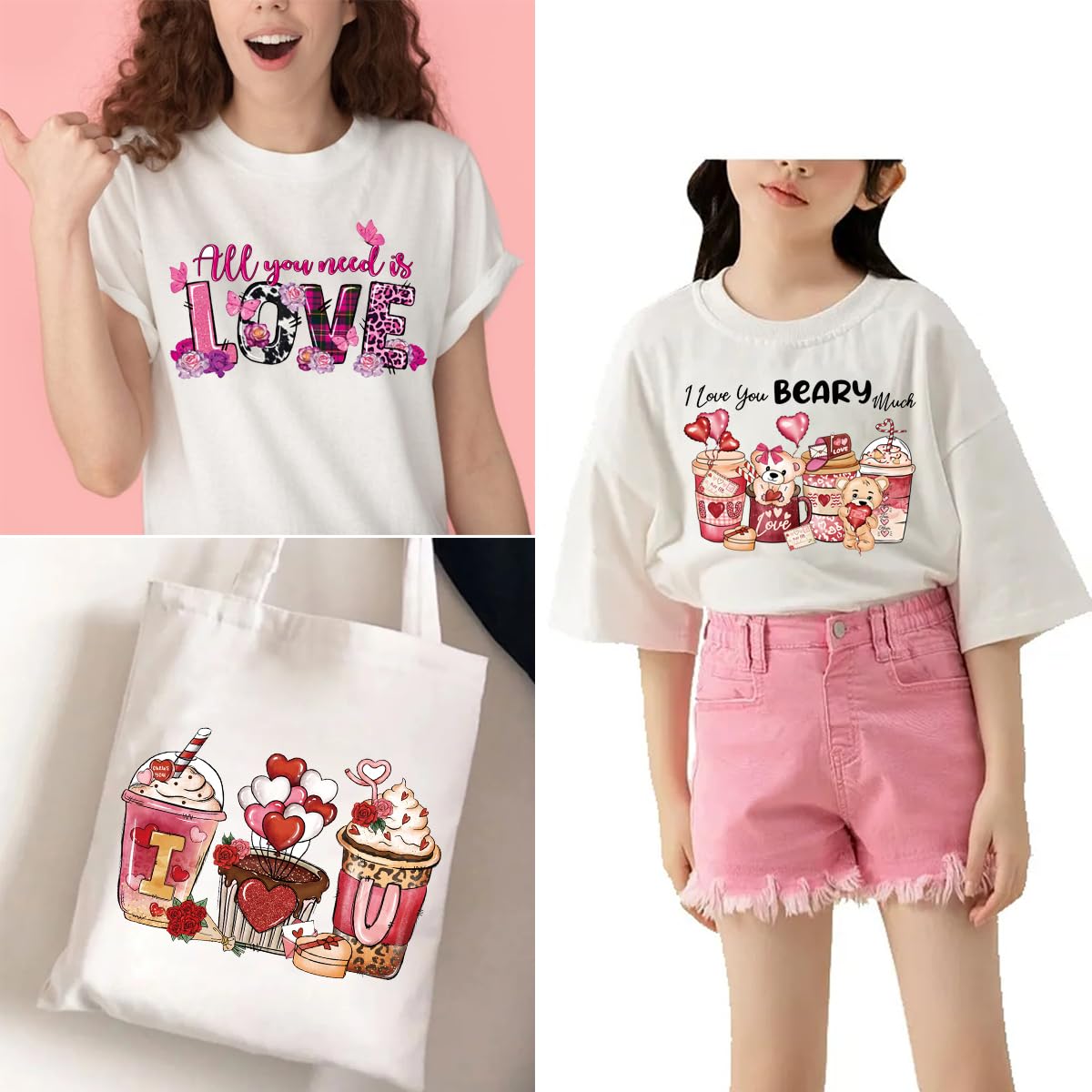 6 Sheets Valentine's Day Iron-On Transfers - Heat Transfer Vinyl For T-Shirts, Hoodies, DIY Gifts - View #5
