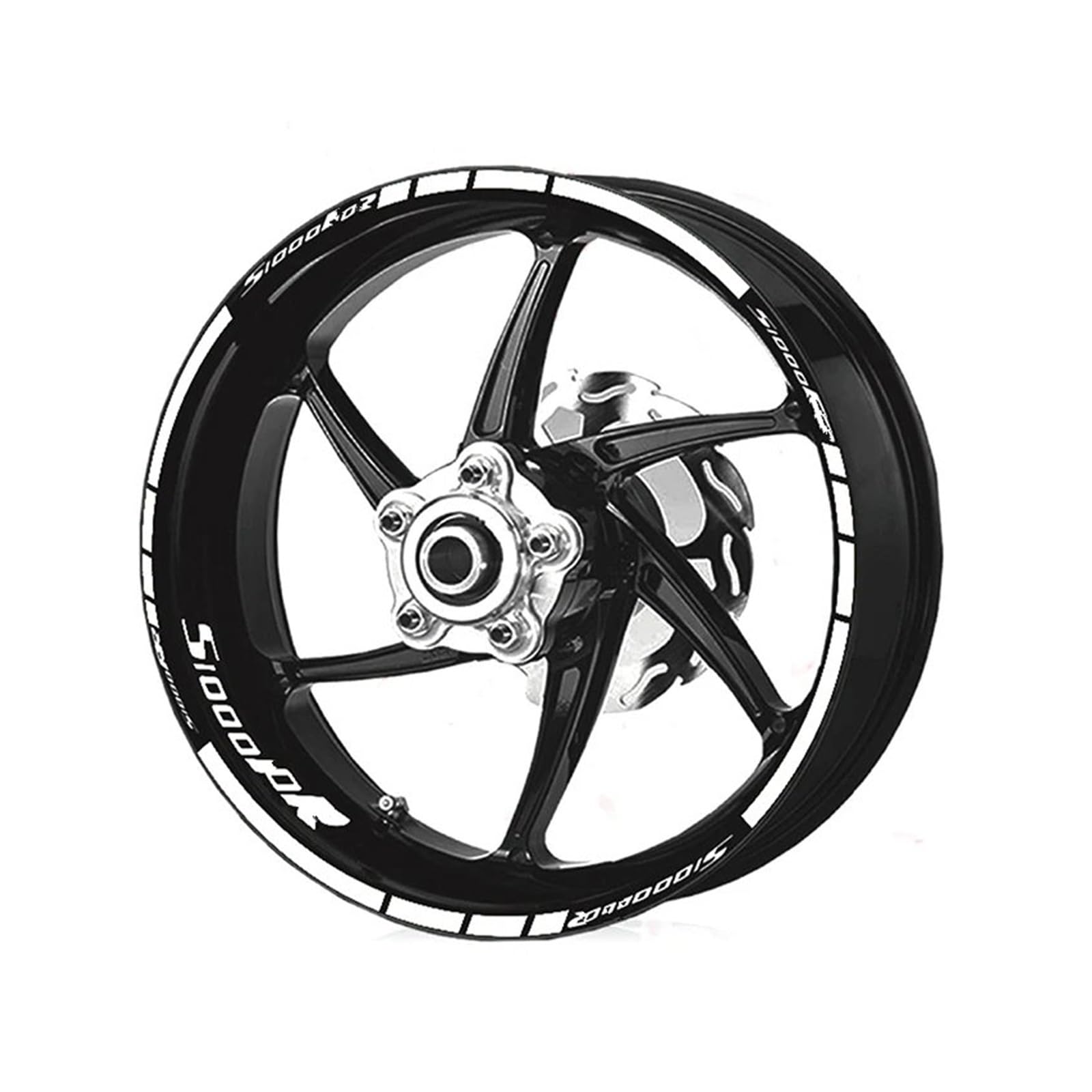 Für S1000RR Für S1000 RR Für S1000rr Motorrad Felge Rad Streifen Reflektierende wasserdichte Aufkleber Aufkleber Kit(Reflective White)