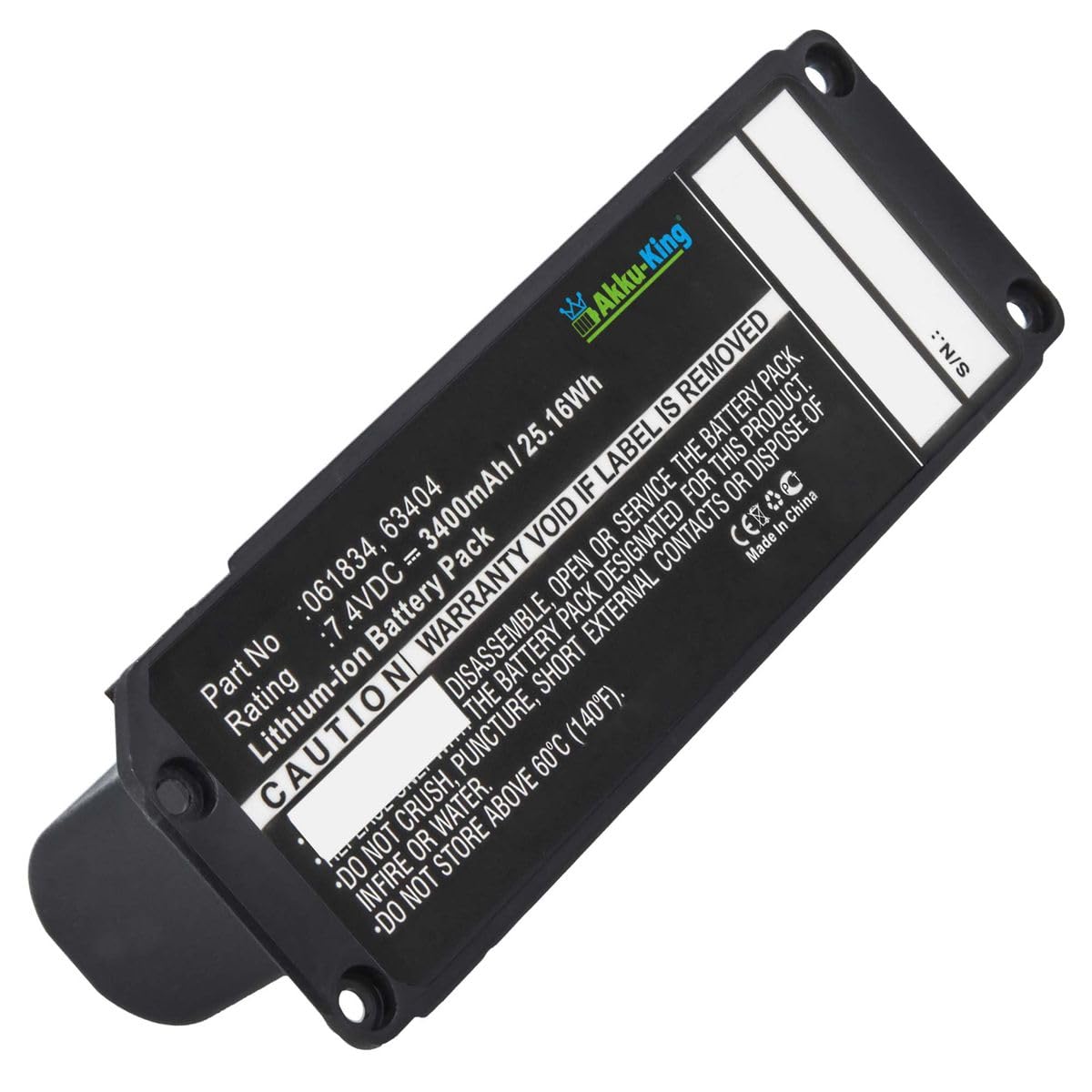 Akku-King Akku kompatibel mit Bose 063287, 063404 - Li-Ion 3400mAh - für Bose Soundlink Mini