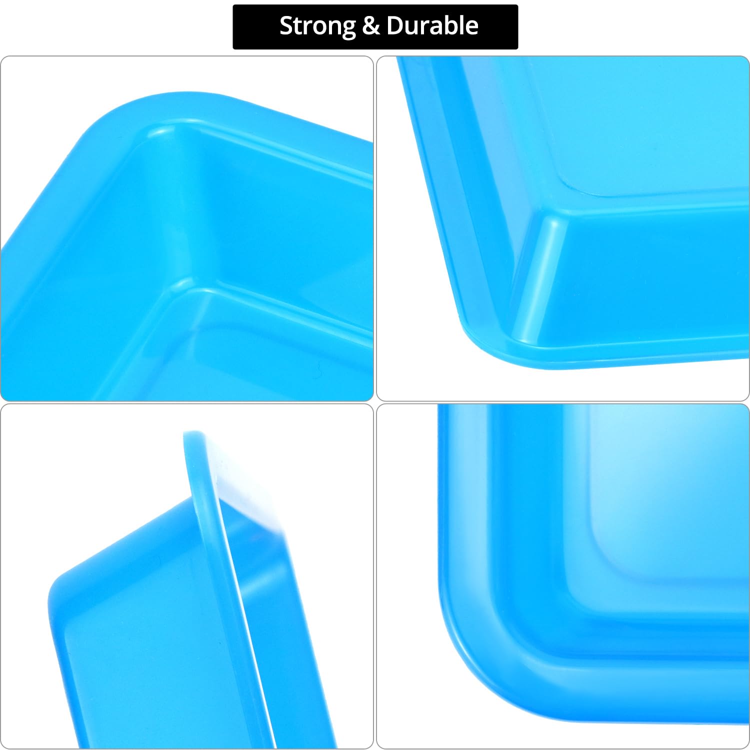QWORK Vassoi in plastica per attività artistiche, 24 pezzi, 28 x 21 x 2,5 cm, impilabili, 4 colori disponibili
