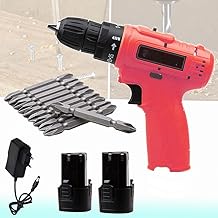 MLD Keyless Chuck Plastic body 10 mm Cordless Drill Driver E1301, 12 Volts 2 Battery+BMC Box