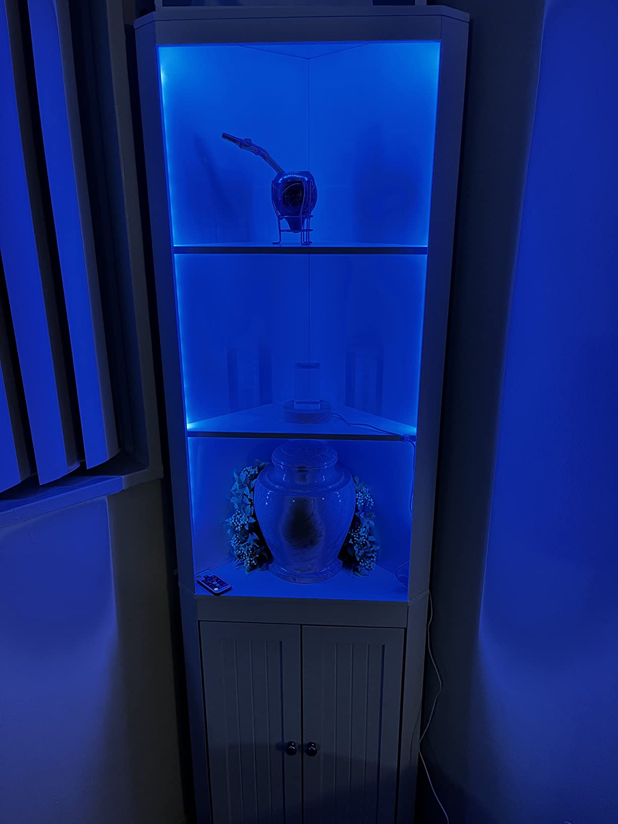 24/mo Finance Rolanstar Corner Shelf with LED Light, 5Tier Corner