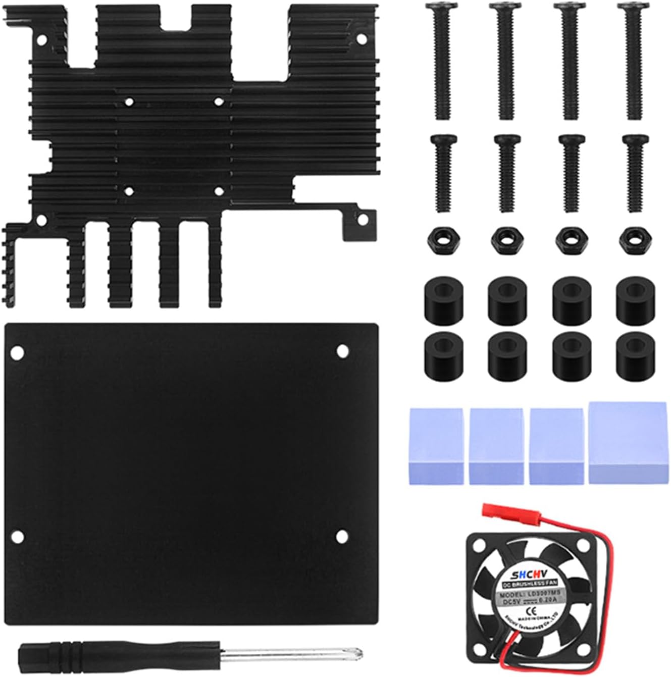 for Orange Pi 5 Plus Metal Case with Fan and Heatsink Kit, Metal Enclosure for Orange Pi 5 Plus 4GB/8GB/16GB Aluminum Alloy