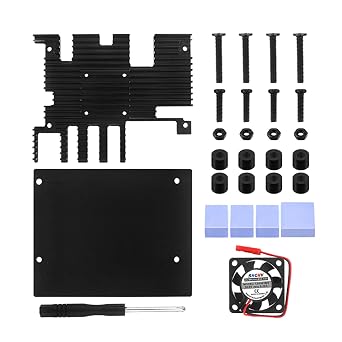 Heat Sink for Orange Pi 5 Plus Metal Case with Fan and Heatsink Kit, Metal Shell Enclosure for Orange Pi 5 Plus 4GB/8GB/16GB