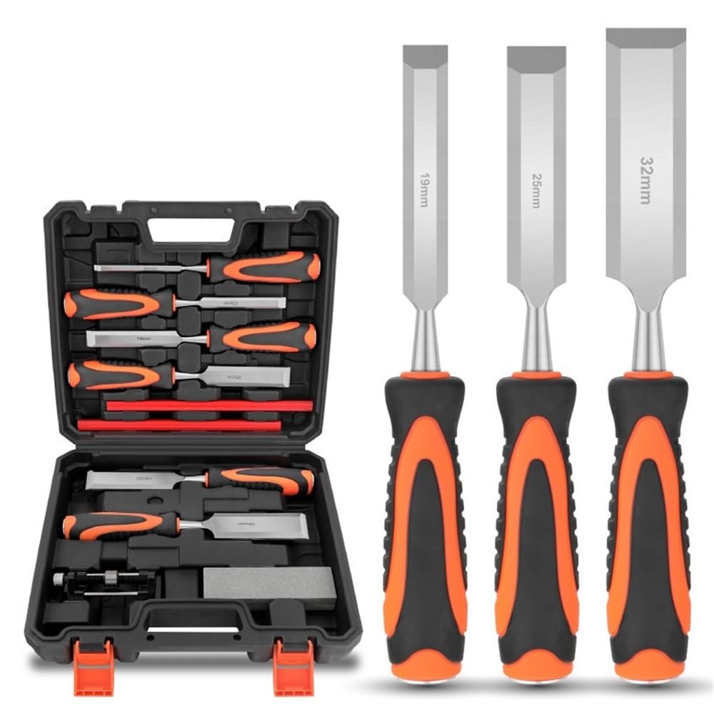 LZM-DIEWLEI Wood Chisel Set 10 Pieces Woodworking Chisels 6-38mm Firmer Chisel Set Woodworking Hand Tools Mortise Chisel Set