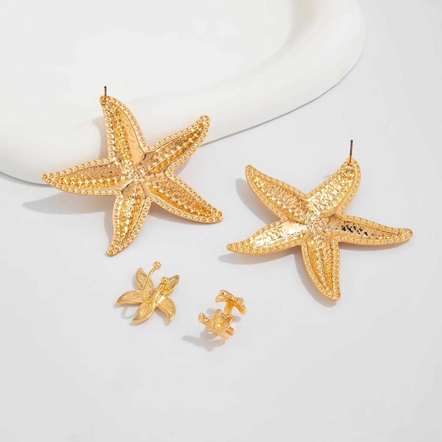 Starfish Earrings for Women Gold Pearl Starfish Tropical Stud Earrings Summer Beach Ocean Jewelry Vacation Outfits Gifts Beach Dress Summer Outfits for Women 2026 image 5