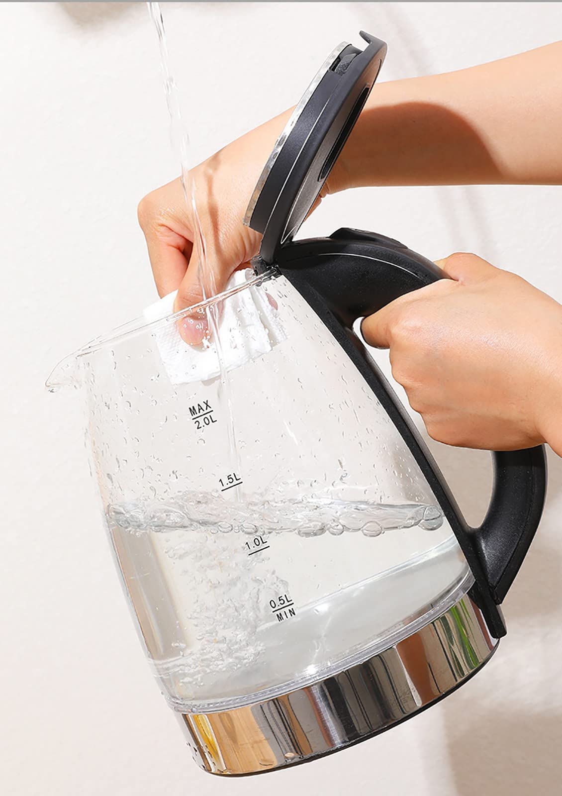 Hervidor Eléctrico De 2 Litros Hervidor Eléctrico Inteligente Para Preparar Té Y Café Control De Temperatura Caliente Función De Hervido En Seco A,A