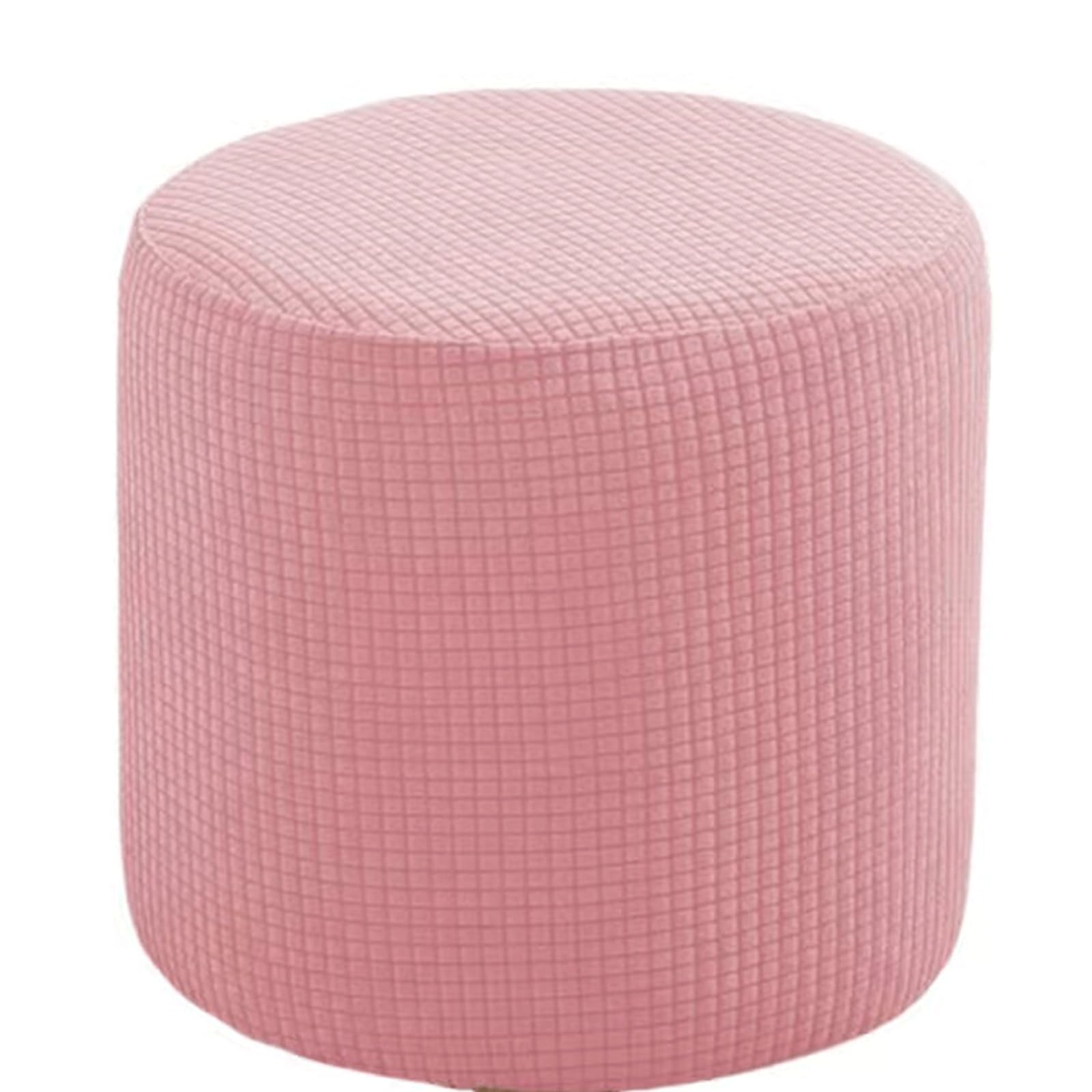 Uyeoco F2 Foot Stool Covers, Ottoman Cover Round, Pouffe Cover Round, Stretch Fabric Footstool Slipcover, Machine Washable(,50X50cm)