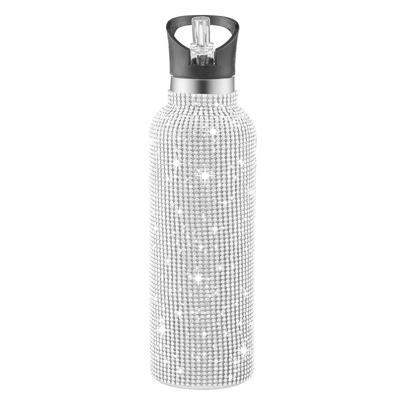 Daofaith 350ml / 12oz Diamond Water Bottle Bling Cup Glitter Water Bottle Rhinestone Dazzling Stainless Steel Insulated Bottle Sparkling Cup Tumbler
