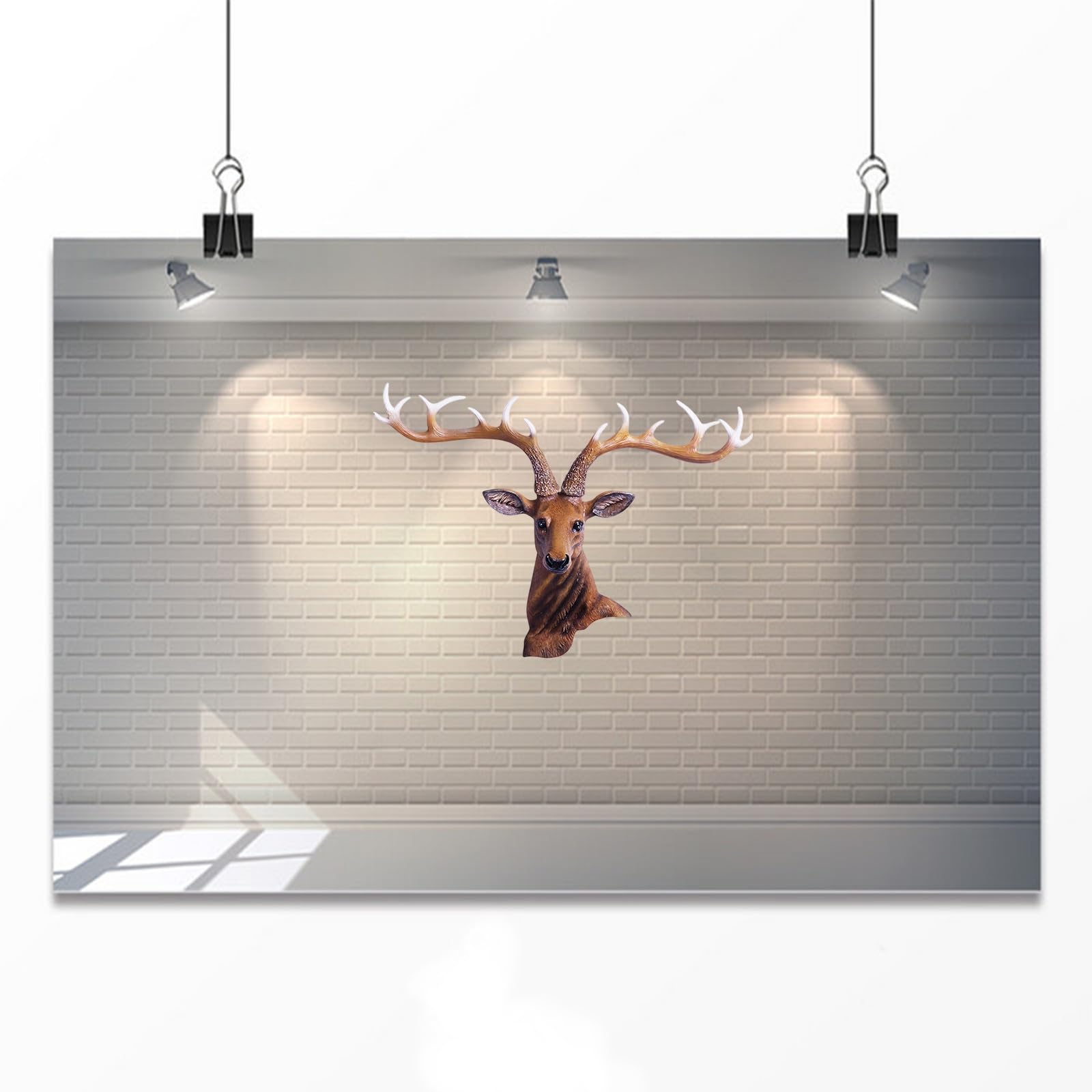 Supporto da parete a forma di testa di cervo, decorazione in resina a forma di animale per la decorazione domestica, design simulato, perfetto per creare un'atmosfera rustica