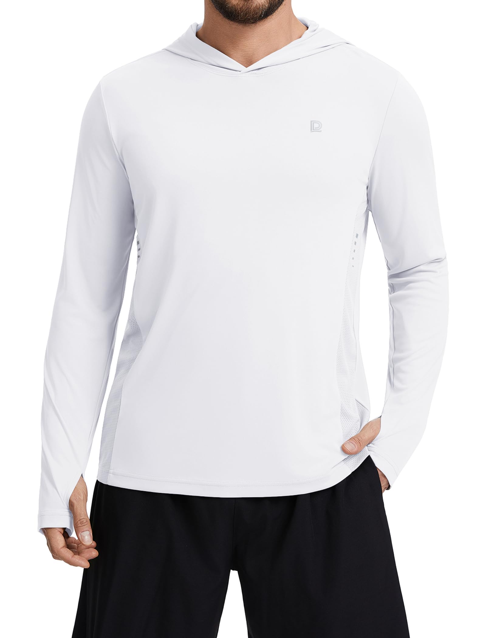 DAXIANG Men's Sun Hoodie UPF 50+ Fishing Shirt Sun Protection Long Sleeve Rash Guard Hiking Outdoor Athletic Quick Dry Shirt