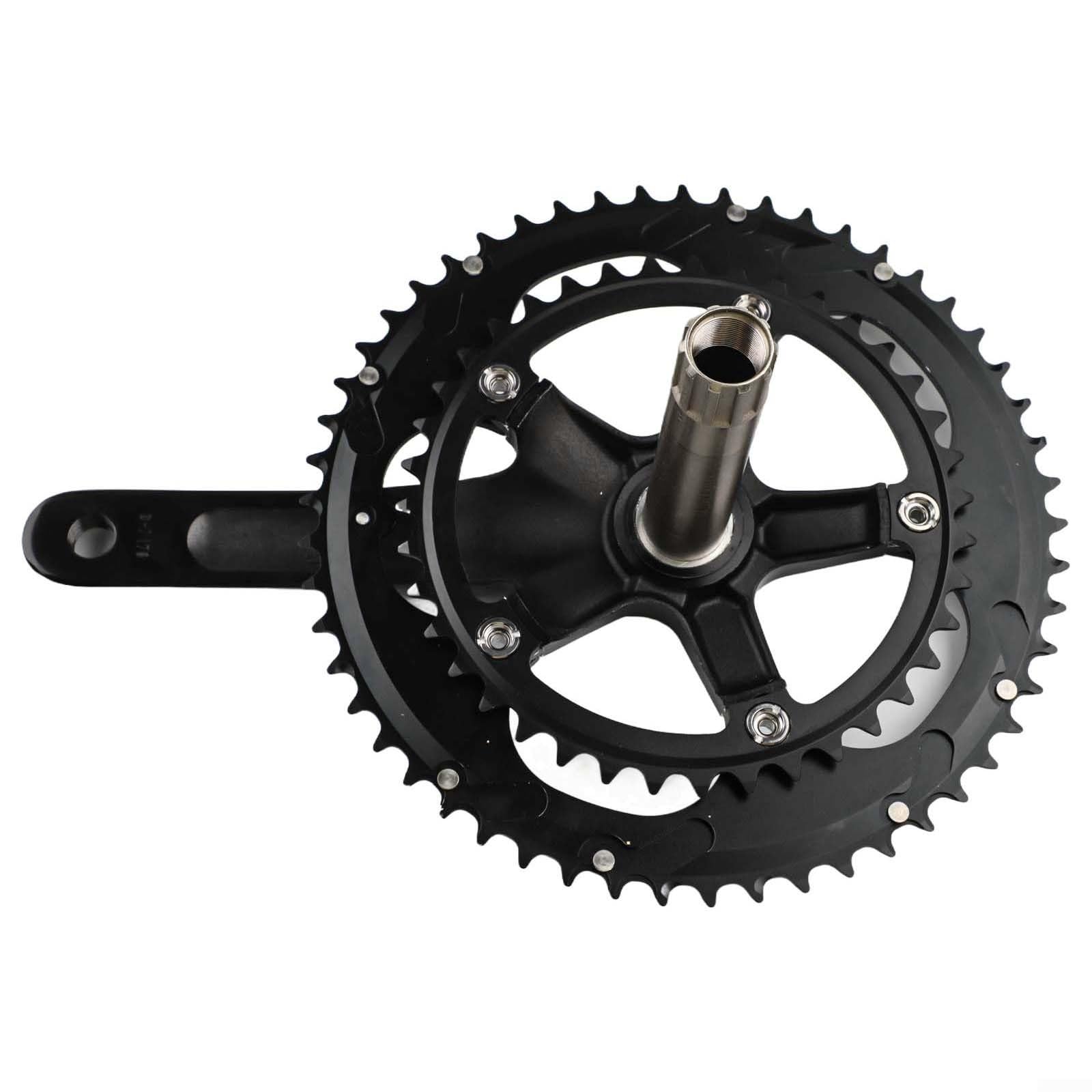 Guarnitura per bici da strada, 170 mm, doppia corona 53T 39T 130BCD in lega di alluminio per ciclismo a 10 11 velocità nera lavorata CNC per prestazioni affidabili con