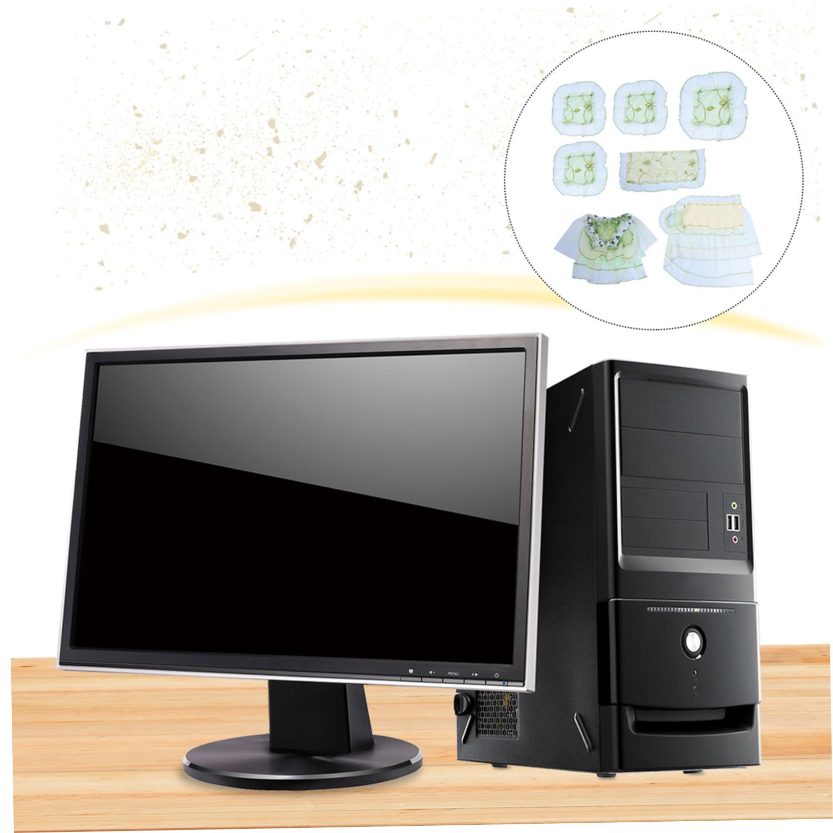 NUOBESTY 2 Set Coperture Per Monitor E Tastiera Con Design Farfalla Protezione Antipolvere Per Computer Facile E Riutilizzabile Per E Pezzi*2