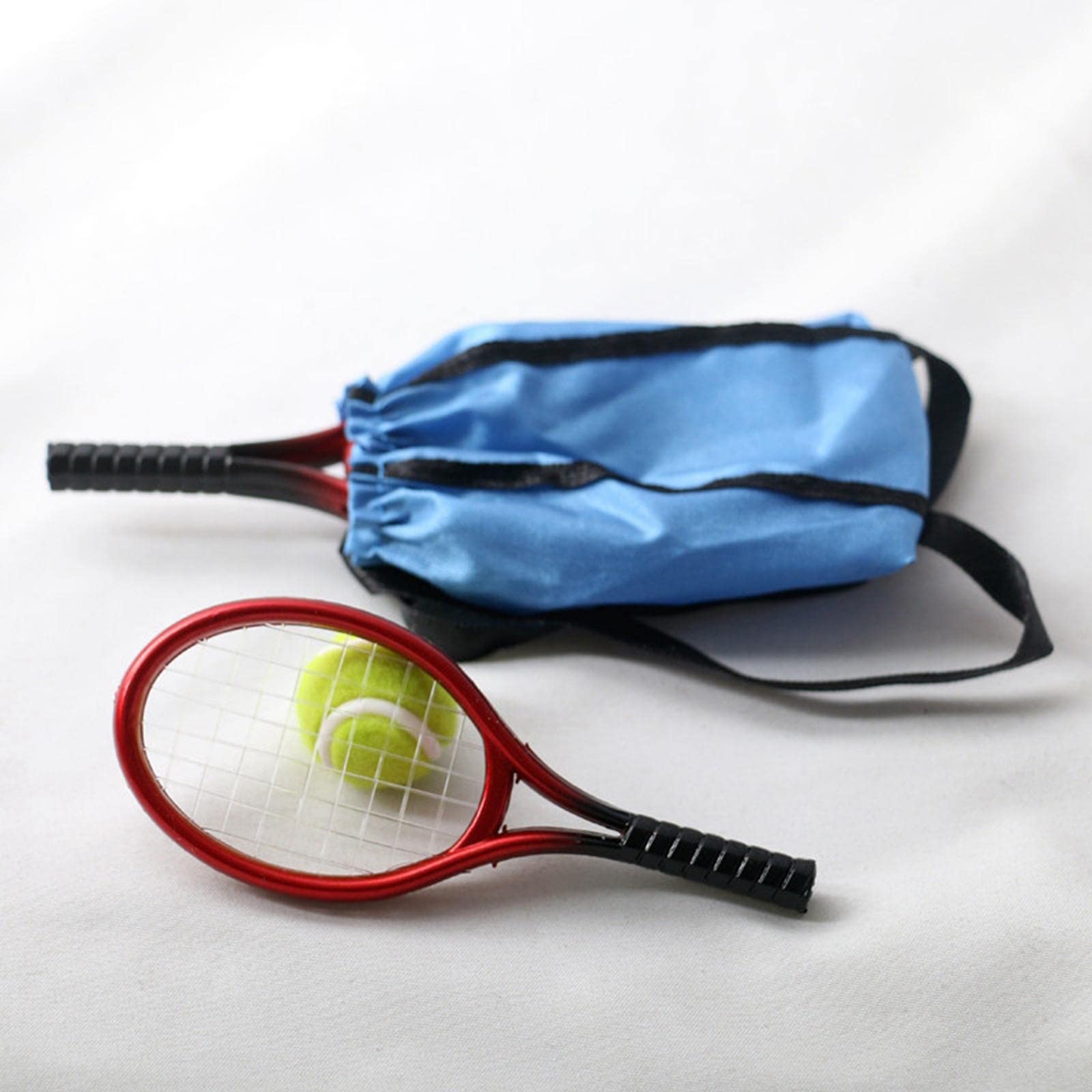 Set Racchette Da Tennis In Miniatura Scala 1/12 - Blu E Verde - Accessori Per Casa Delle Bambole E Diorami
