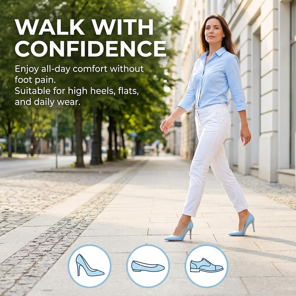 8 Piezas Plantillas Para Tacones De Mujer, Almohadillas Para Talón, Antideslizantes, Recortables, Protegen La Punta, Cómodas Para Zapatos Ajustados O Grandes, Adecuadas Para Tacones Mujer
