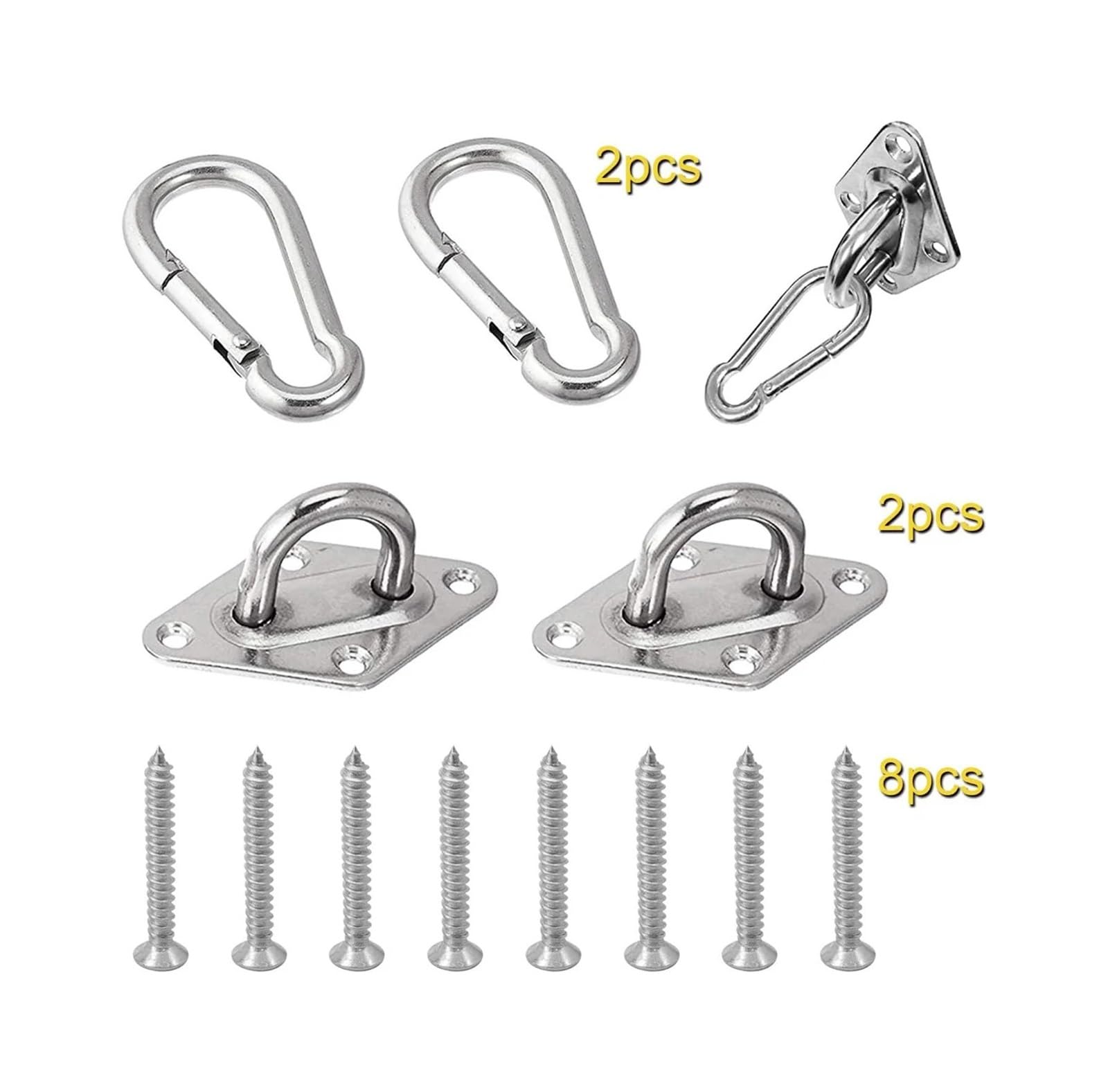 Schaukelhaken für Yoga 2 Sets Robustes Hängematten-Aufhängeset, Wand-/Deckenhaken for Baumschaukel, Seil, Hängematte, Stuhl, Yoga, Hardware-Set, Aufhängehaken für Yoga, Gym(M6)