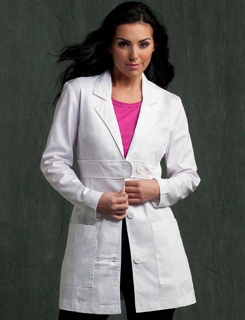 MixStuffMixStuff Woman's White Long Sleeves Medium Lab Coat (Lab Apron)