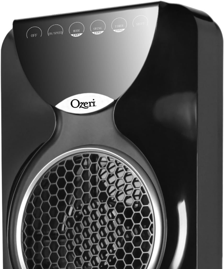 Ozeri 3X Tower Fan (44") with Bluetooth and Passive Noise Reduction Technology, Black