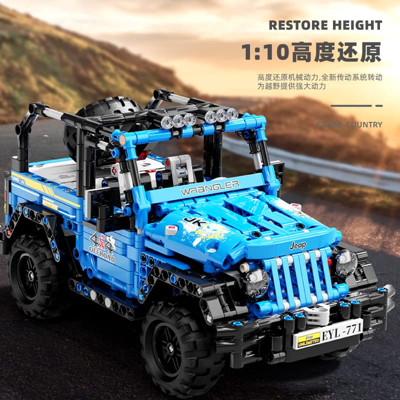 litodinogo TGL T2002 Technik Zurückziehen Wrangler Bausteine,Offroad-Geländewagen Modellauto-Bausatz, Spielzeugauto, SUV… – Bild 4