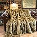 BATTILO HOME Golden Faux Fur Throw Blanket for Couch Sofa, Long Pile Fur Blankets and Throws, Elegant, Fluffy Thick Warm Heavyweight Fur Blanket Reversible to Plush Velvet, 50