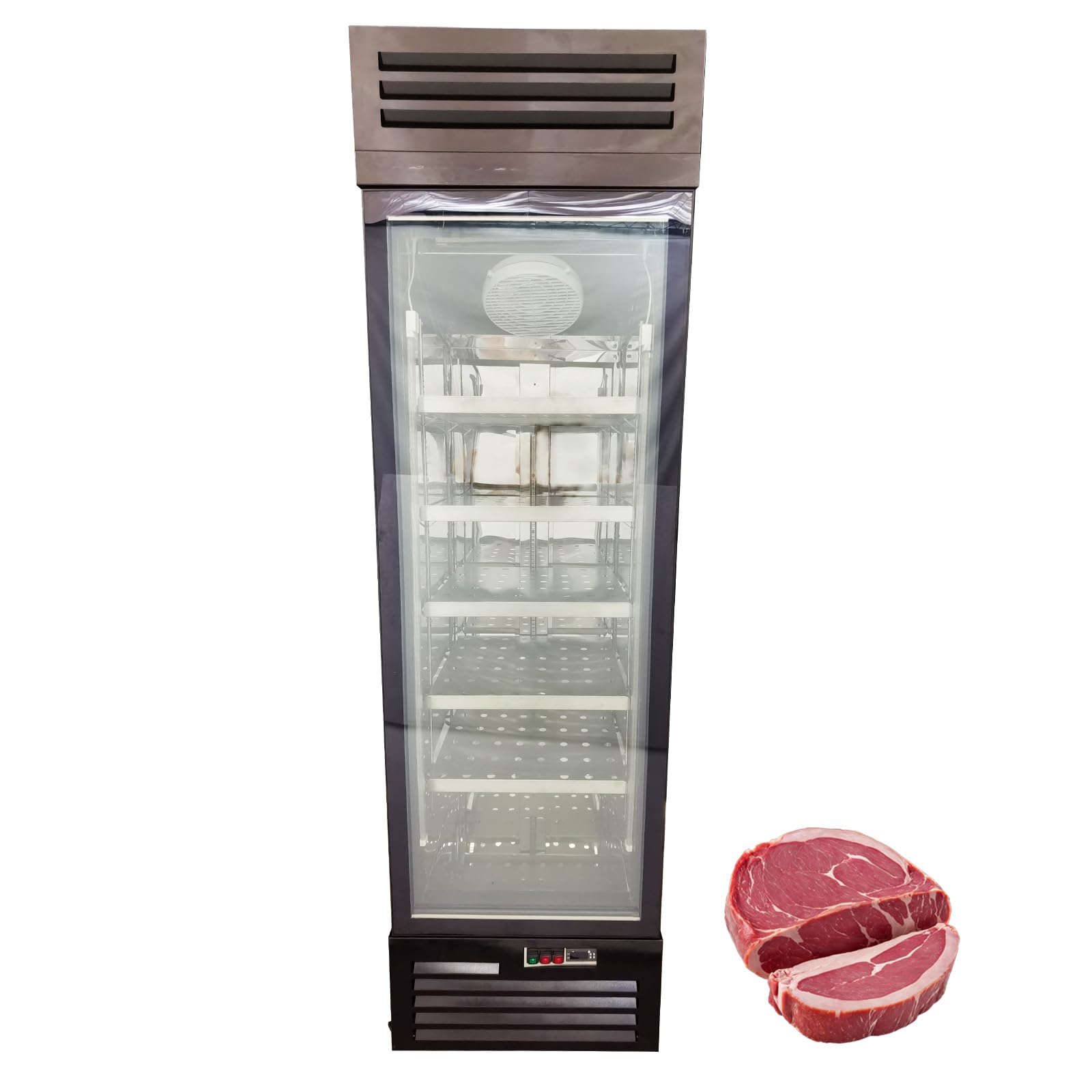 TECHTONGDA Dry Beef Meat Maturing Cabinet Commercial Aging Meat Refrigerator Meat Dry Aging Cabinet 400L Vertical Acid Discharge Cabinet -5-5?Dry-Aged Beef Meat Fresh-Keeping Cabinet 110V