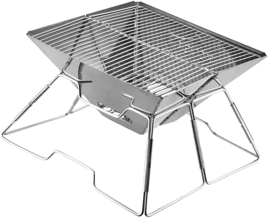 Luxshiny Portable Folding Wear-resistant Camping Barbecue Grill Rack, Professional Outdoor Bbq Grill for Hiking, Tailgating, and Backyard Cooking