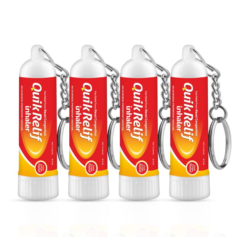 Quik Relif Nose Inhaler for Cold & Blocked Nose | Fast Relief from Nasal Congestion, Colds & Headaches | Ayurvedic Inhaler | Herbal Ingredients | External Use, Pocket-Friendly (Pack of 4, 0.5g Each)-image-32