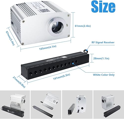 Miniatura 3 de AKEPO - Kit de luz musical RGBW de 10 W, estrella fugaz, fibra óptica, controlada a través de aplicación, para el hogar y el automóvil, 460 unidades