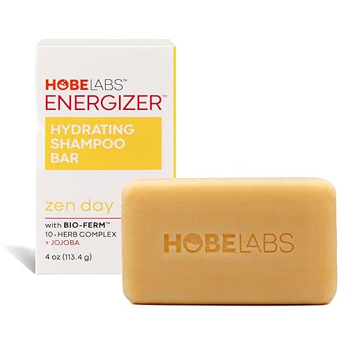 Hobe Labs Barra de champú hidratante Zen Day - Limpia y nutre tu cabello. Complejo herbario Bio-Ferm - Construye un cabello fuerte