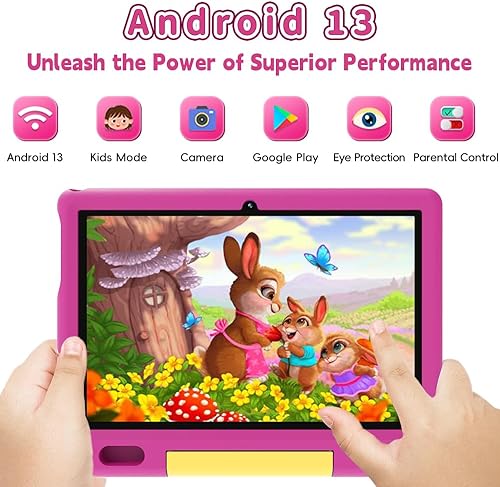 Miniatura 2 de ApoloSign Tablet para niños de 10 pulgadas, tableta Android 13 para niños, 2+32 GB de almacenamiento, aplicaciones educativas preinstaladas con