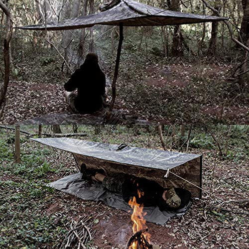 Yesloo 3-in-1 multifunktionaler extra Langer wasserdichter Poncho, Unisex-Regenmantel, Zeltbodenmatte, Sonnenschutzplane… – Bild 6