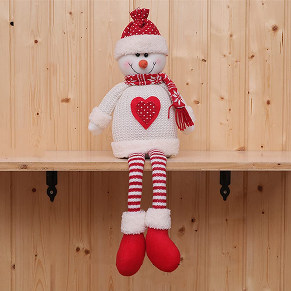 JIAHG Decorazioni natalizie da 55,9 cm a righe lunghe in tessuto seduta Babbo Natale albero di Natale bomboniere per casa ufficio notte bar tavolo camino mensola seduta statuetta decorazione natalizia
