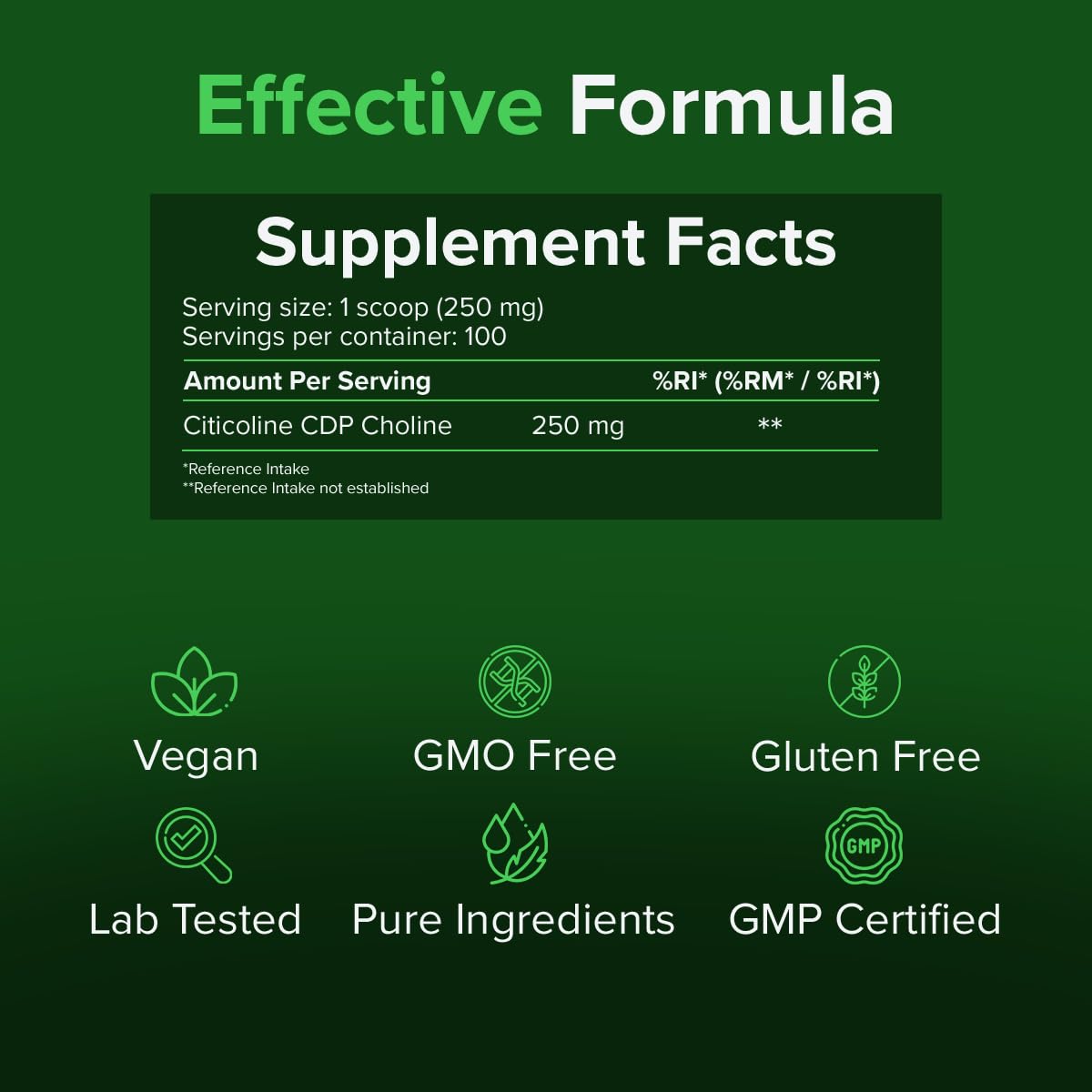Citicoline CDP-Choline Powder 25g – Unterstützung für kognitive Funktion & Gedächtnis – Reine Zutaten, GMO- & Glutenfrei von Raw Powders