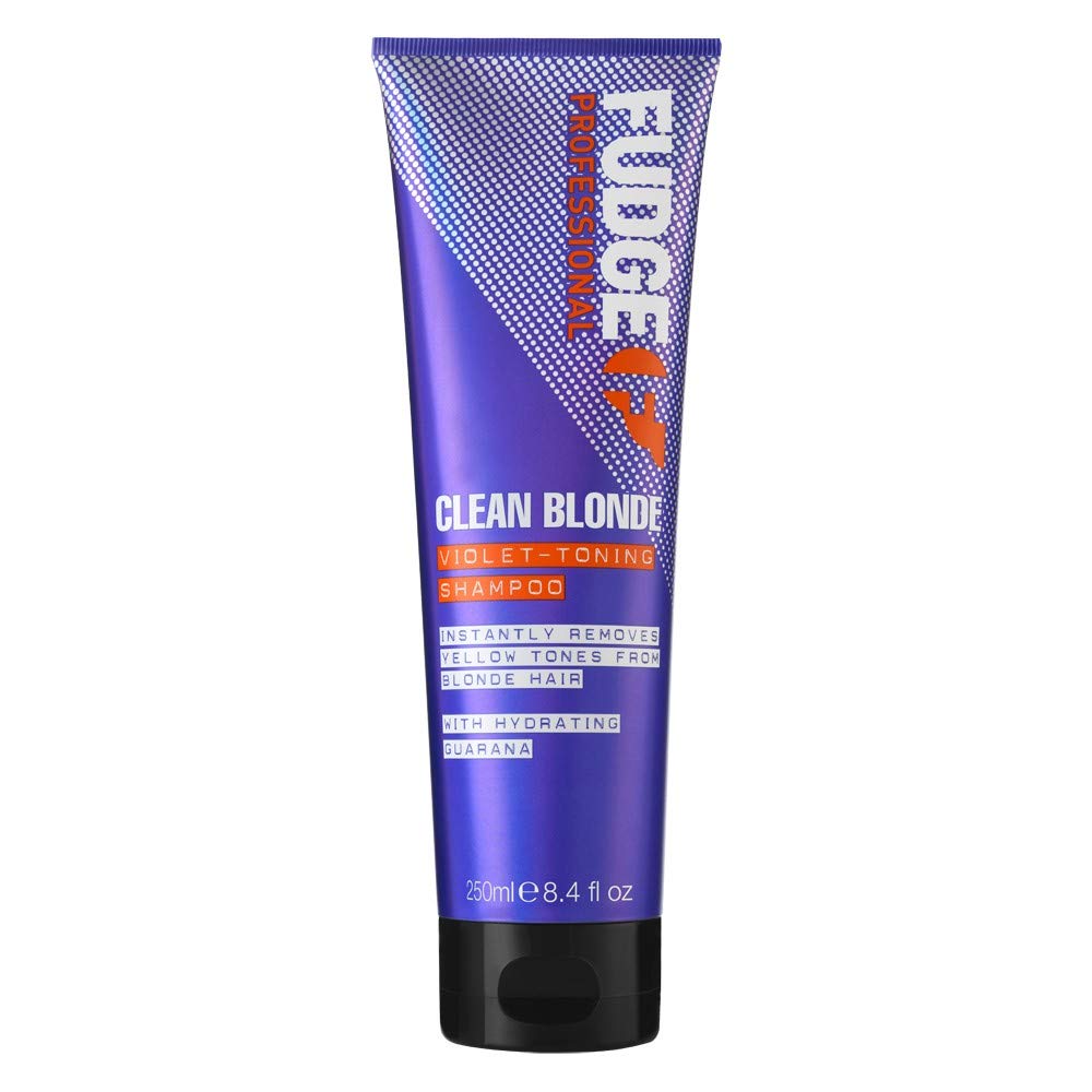 Fudge Professional Original Clean Blonde Shampoo, Purple Toning for Blonde Hair, 250 ml