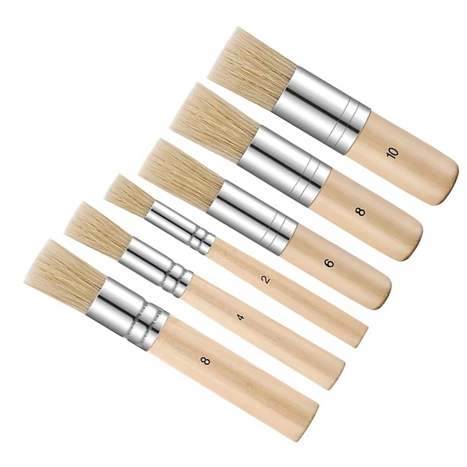 Juego de 6 Pinceles acrílicos de cerdas Naturales, de Nailon, para Acuarela, óleo, Ideal para Estudiantes, Principiantes y Artistas.
